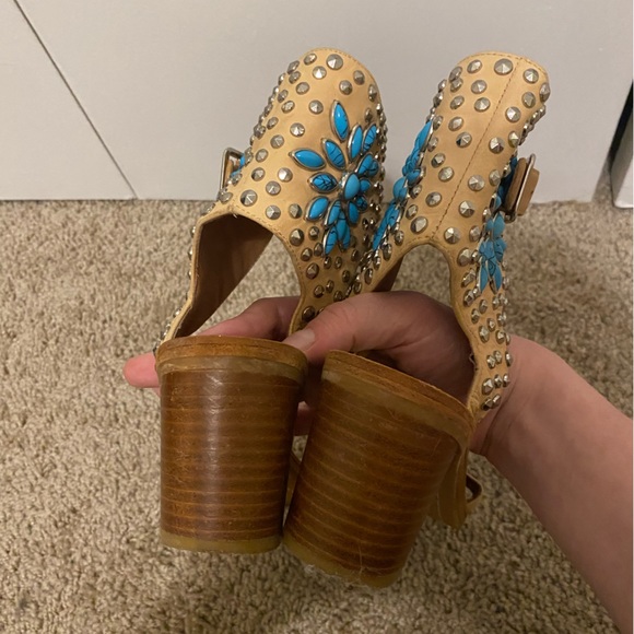 Jeffrey Campbell Ibiza sandals with turquoise gems - Picture 5 of 8